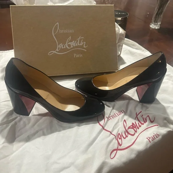 Christian Louboutin Black Patent Leather Heels - Picture 4 of 10